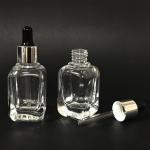 Empty Square Bottle With Dropper - clear 2oz