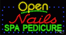 LED SIGN : Open Nails Spa Pedicure #25411