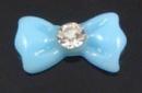 Resin Bow With Rhinestone Nail Art Decoration - Blue - CS-53 (100 pcs)