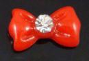 Resin Bow With Rhinestone Nail Art Decoration - Red - CS-58 (100 pcs)