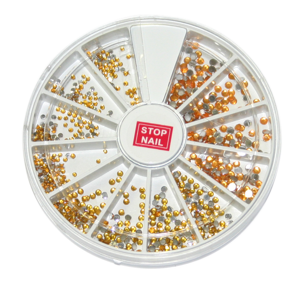 Rhinestone - Dot 1400 ct in Wheel Box - Topaz - Mutiple Size