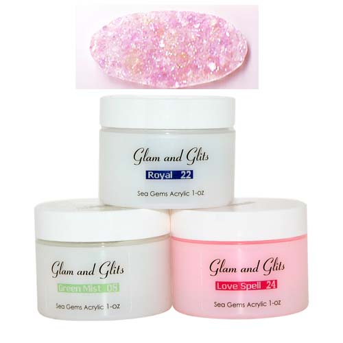 Glam & Glits - Sea Gems Acrylic 1 oz - #02 - Passionate Pink