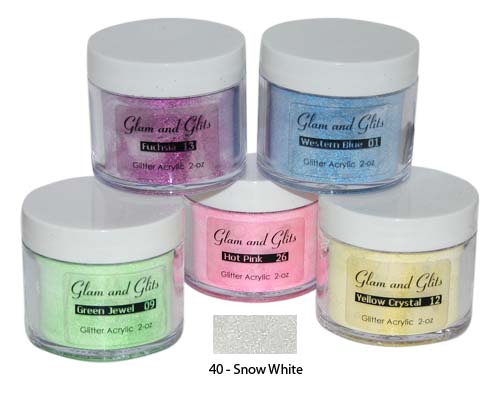 Glam & Glits - 40 - Snow White - Glitter Acrylic 2 oz