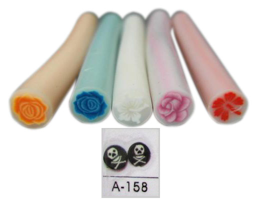 Polymer Clay Cane Halloween Art A-158 - 2 Inches Long