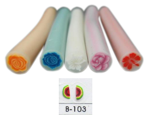 Polymer Clay Cane Art B-103 - 2 Inches Long