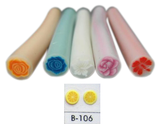 Polymer Clay Cane Art B-106 - 2 Inches Long