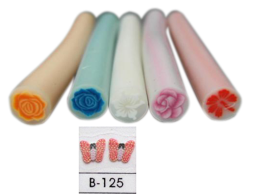 Polymer Clay Cane Art B-125 - 2 Inches Long