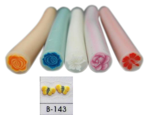 Polymer Clay Cane Art B-143 - 2 Inches Long