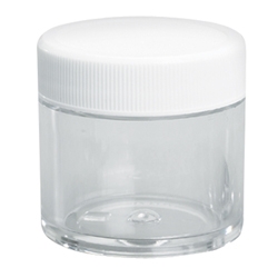 Clear Plastic Jar with White Lid - 1 oz