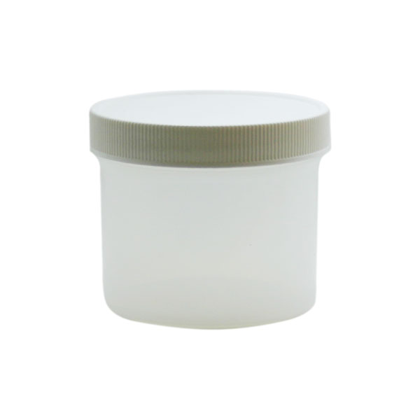 Plastic Jar with White Lid - 4 oz