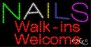 LED Sign - Nails Walk-ins Welc. #20330